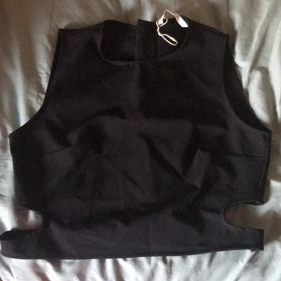 Zara crop top vest cutout with adjustable back strap  sz L - Picture 3 of 6